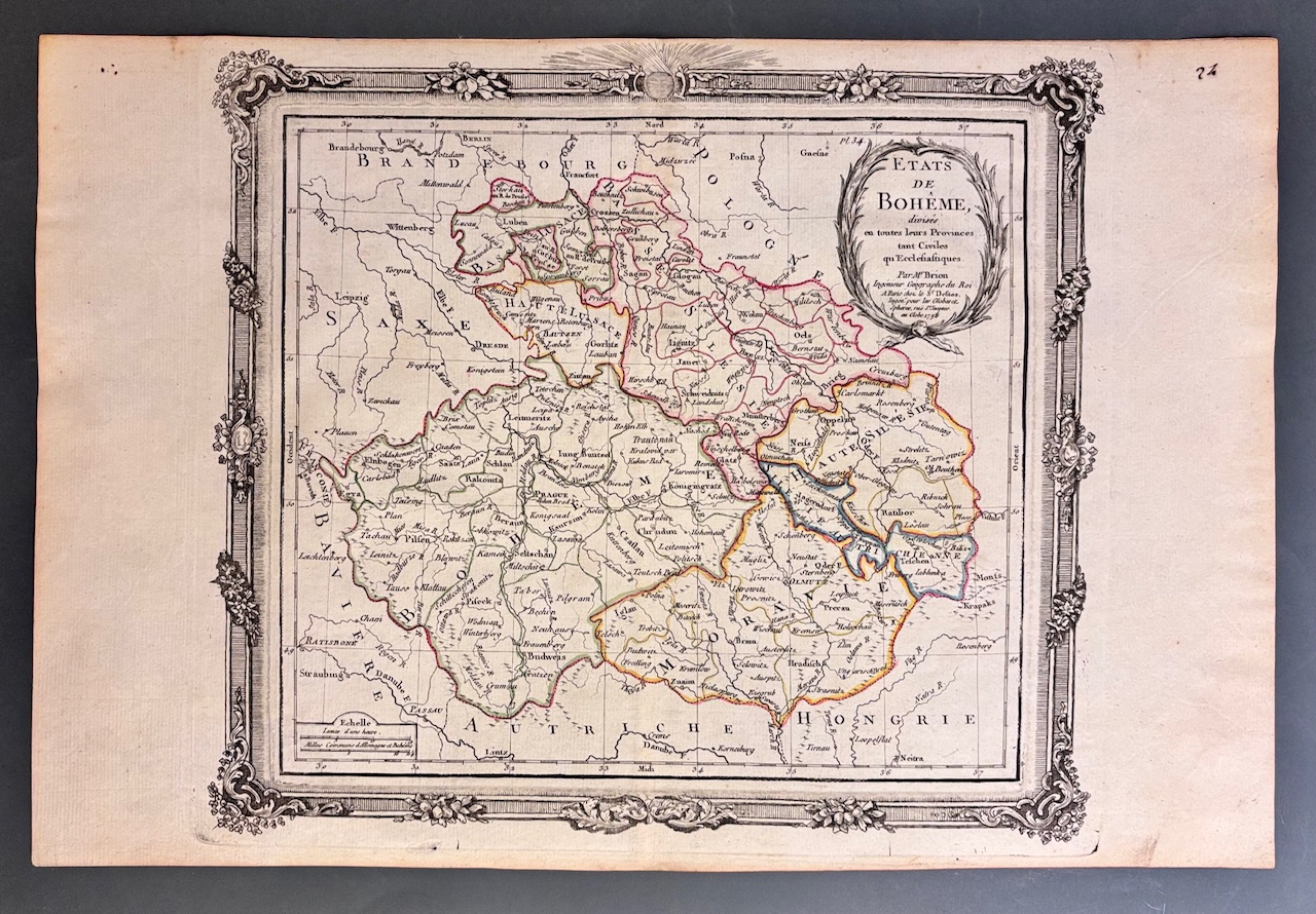 MAPA ČIECH A MORAVY  -États de Bohème